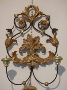 Applique Ferro e Legno finitura Argento